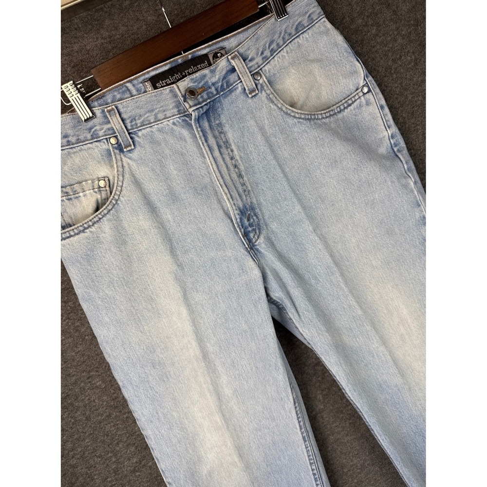 VTG 1999 Levis SilverTab Straight Relaxed Jeans Mens 34 Light Wash Blue USA Made